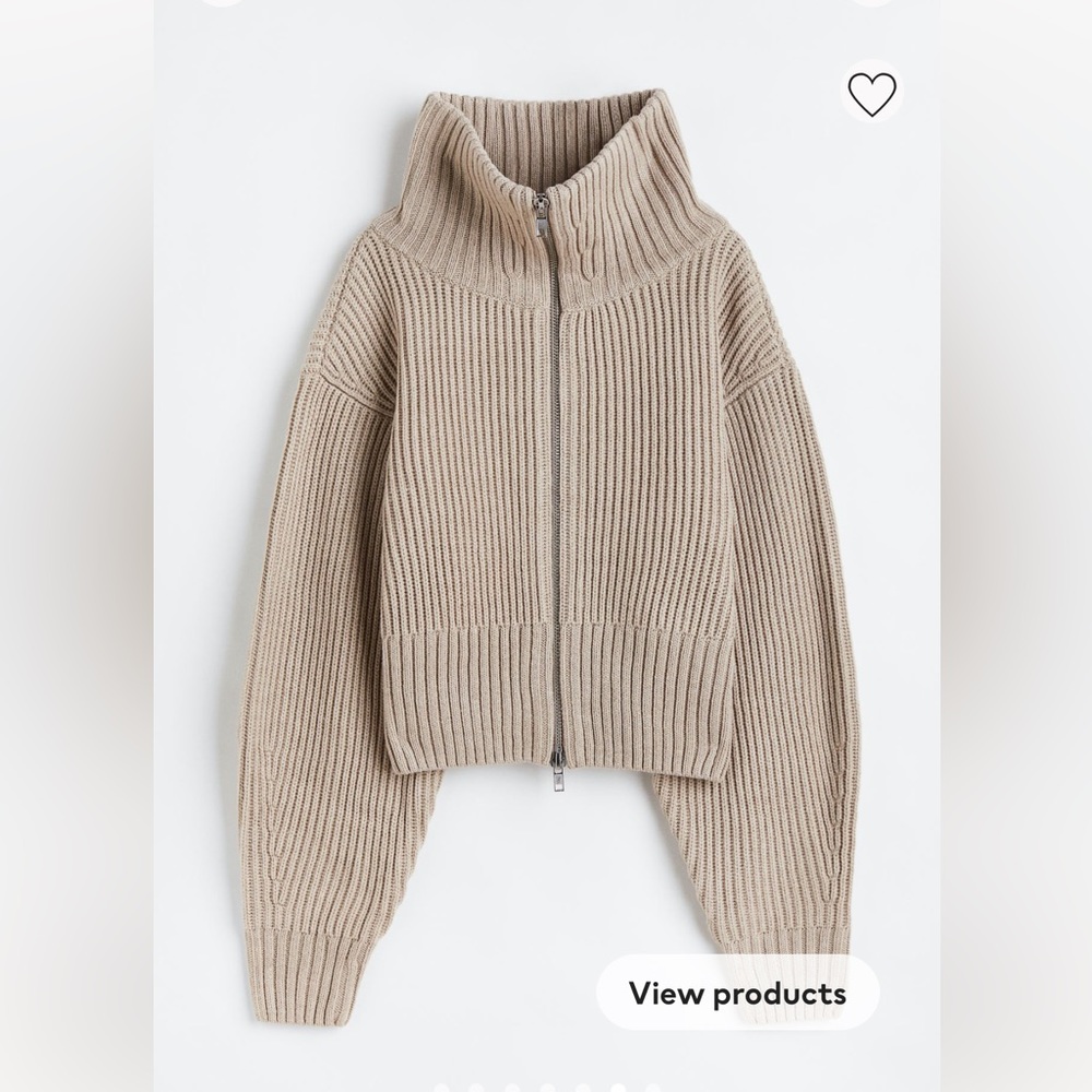 H&M Wool-blend Cardigan with Zipper - Size S